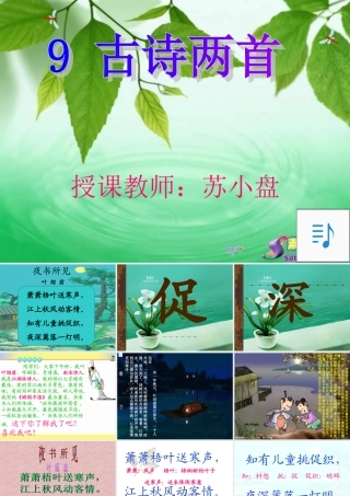 古诗两首《夜书所见》《九月九日忆山东兄弟》