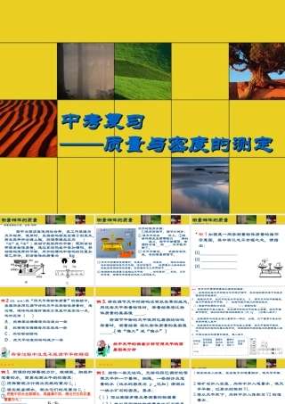 中考复习--质量与密度测量