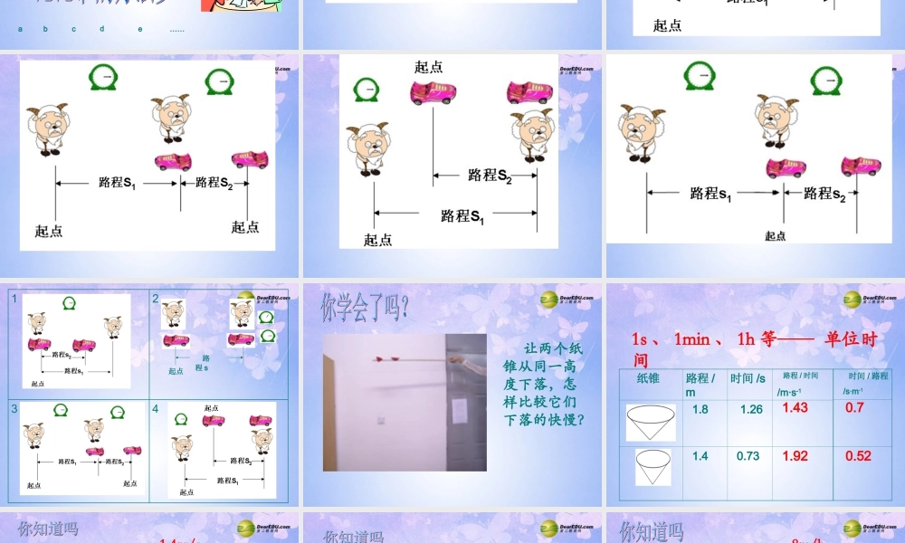 八年级物理上册 速度(第3课时)课件 苏科版 课件