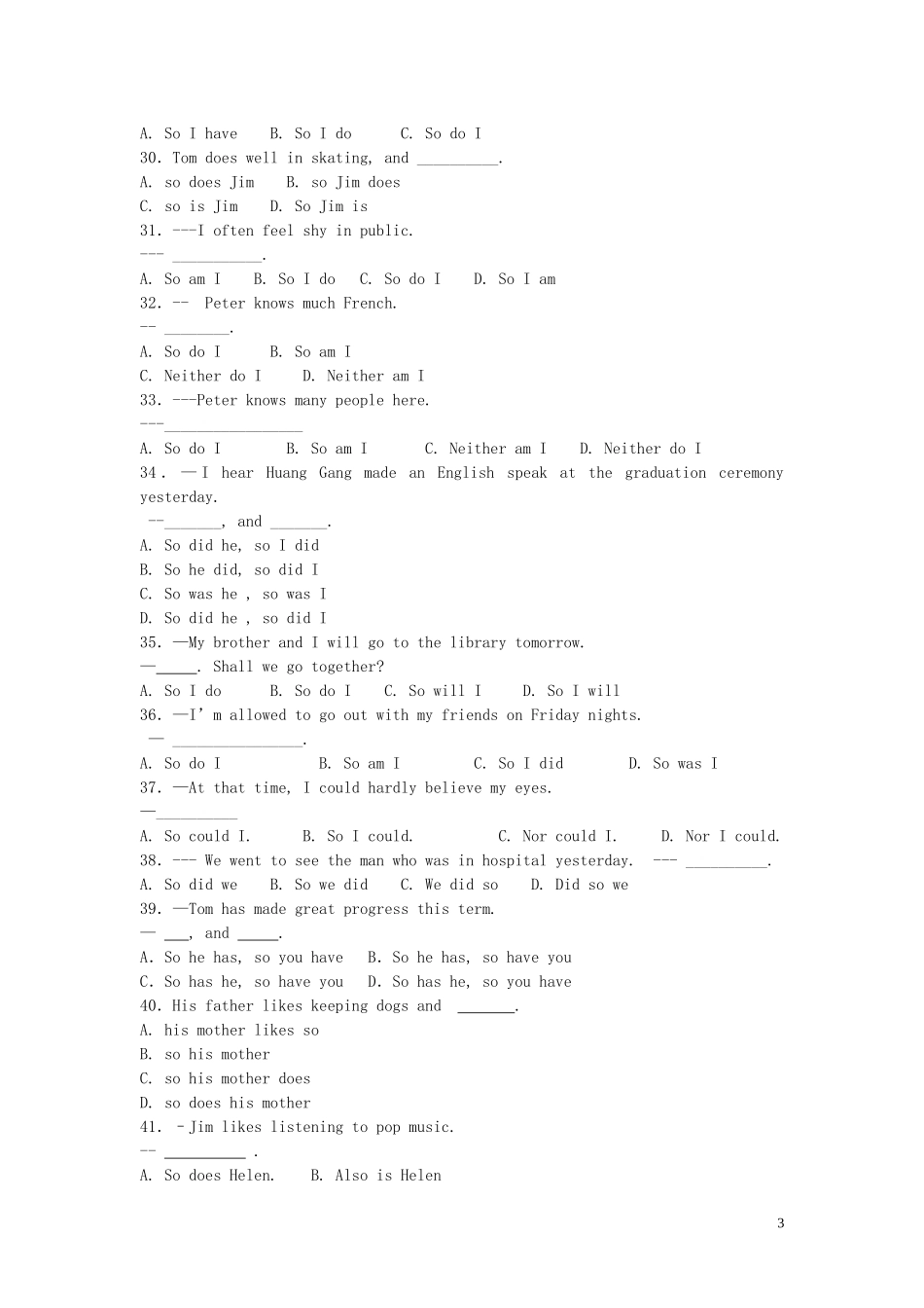 2015中考英语专项复习倒装句_第3页