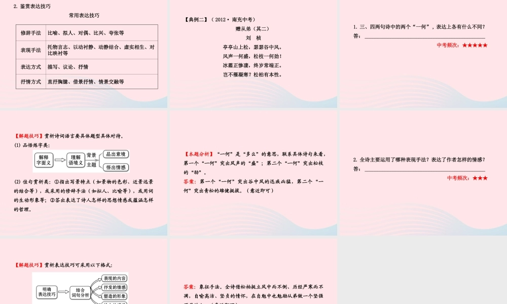 初中语文 3.1古诗词阅读课件 语文版 课件