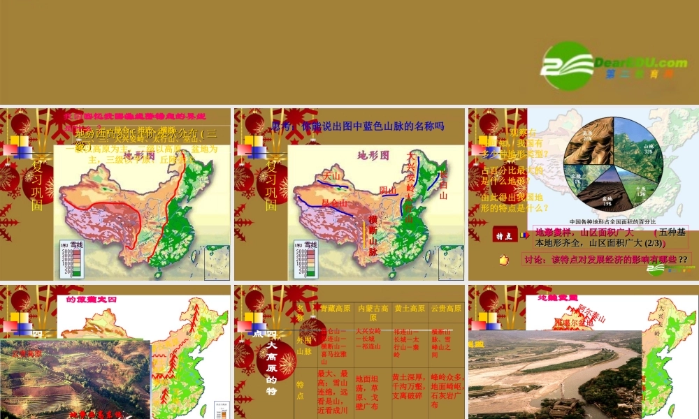 八年级地理上册 第 二章第一节中国的地形(第二课时)课件 湘教版 课件