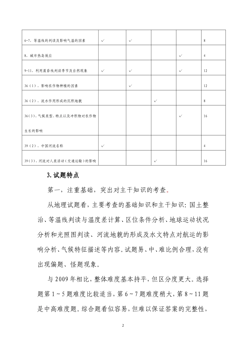 2010年地理高考试题分析及2011年应考策略_第2页