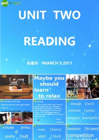 八年级英语下册 UNIT TWO READING课件 人教新目标版 课件