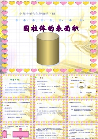 北师大版数学六年级下册《圆柱的表面积》课件