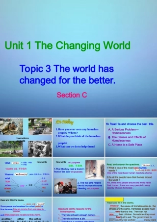 九年级英语上册 Unit 1 Topic 3 The world has changed for the better Section C课件 (新版)仁爱版 课件