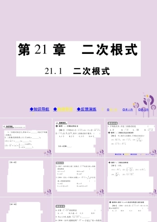 九年级数学上册 第21章 二次根式 211 二次根式习题课件 (新版)华东师大版 课件