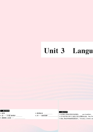 九年级英语上册 Module 6 Problems Unit 3 Language in use(小册子)课件 (新版)外研版 课件
