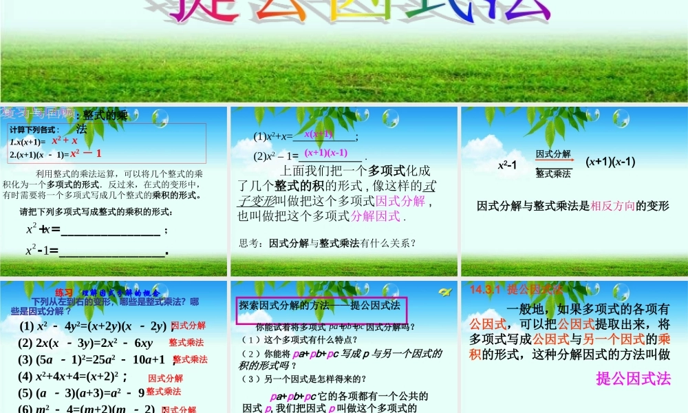 14.3.1提取公因式法-(2)