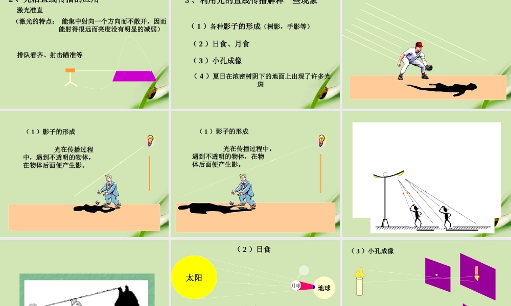 八年级物理上册 第二章第一节光的传播课件 人教新课标版 课件