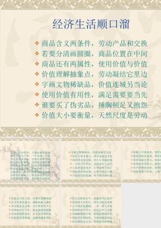 经济生活顺口溜