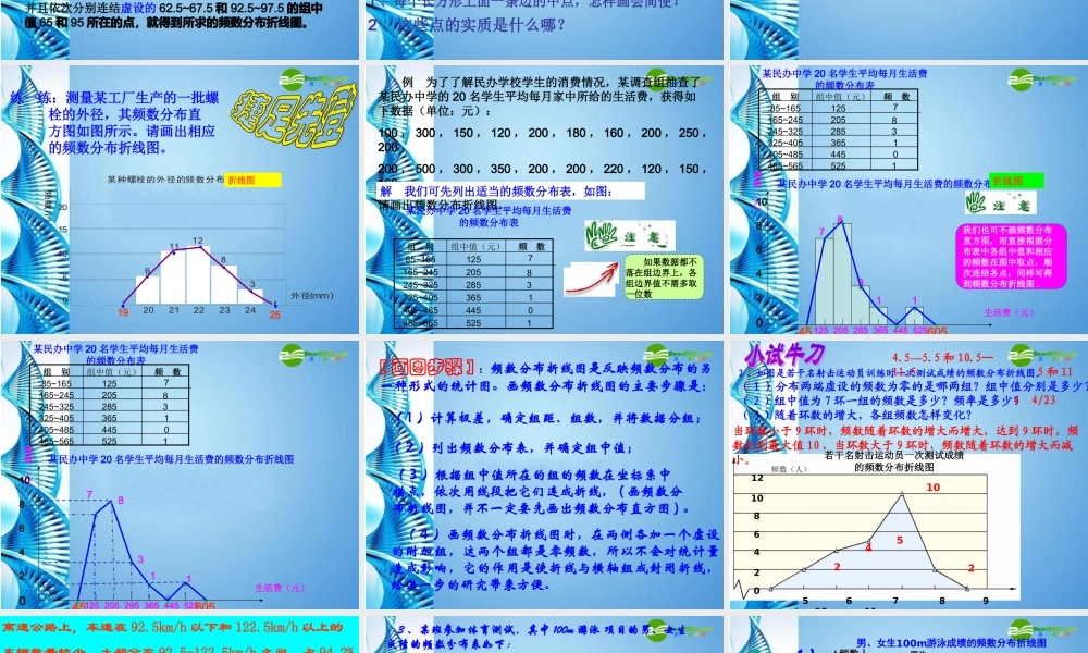 八年级数学下册 3.3 频数分布折线图(一)课件 浙教版 课件