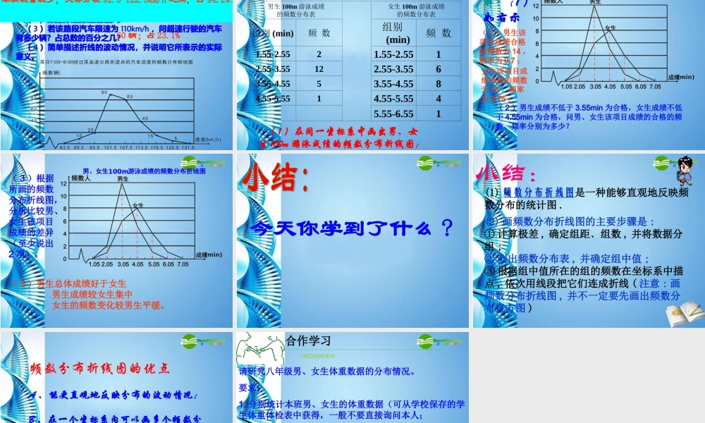 八年级数学下册 3.3 频数分布折线图(一)课件 浙教版 课件
