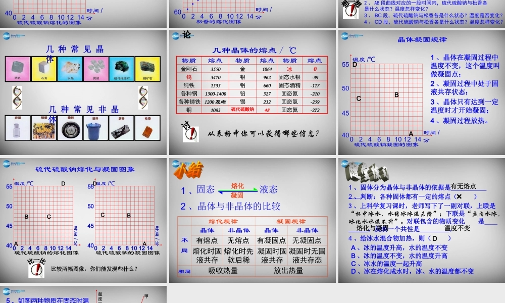 中学八年级物理上册 3.2 熔化和凝固课件1 (新版)新人教版 课件