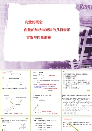 向量与向量的加减法及实数与向量的积高三数学课件 新课标 人教版 课件