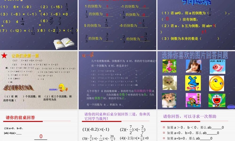 杨丽萍有理数的乘法