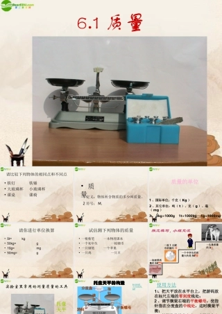 八年级物理上册 质量教学课件 教科版 课件