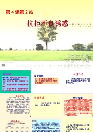 八年级政治下册 第4课(抗拒不良诱惑)课件 北师大版 课件