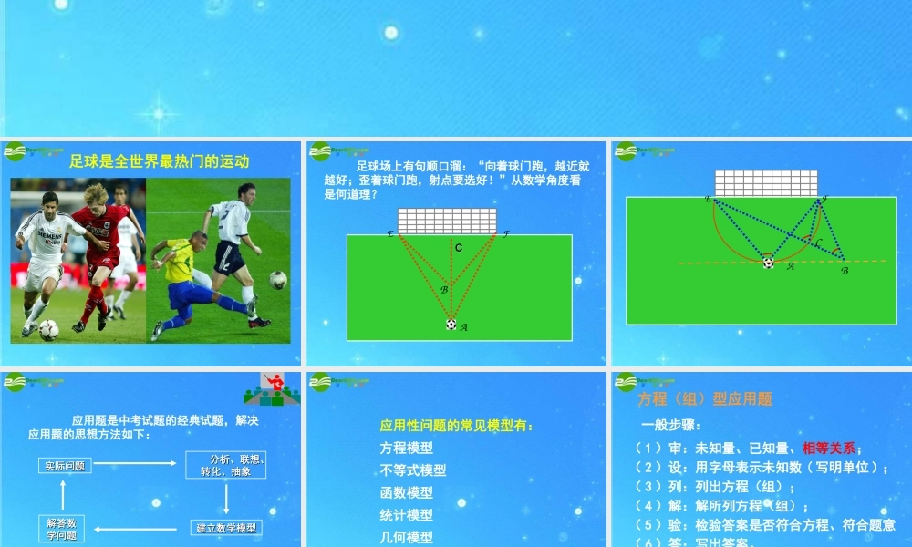 中考数学专题探究课件 第八讲 实际应用性问题 课件