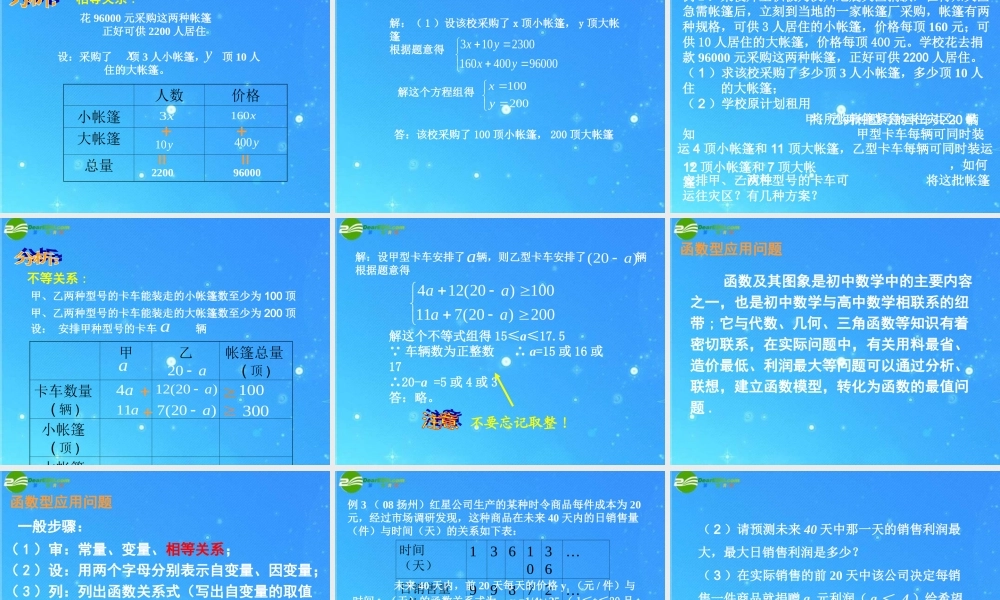 中考数学专题探究课件 第八讲 实际应用性问题 课件