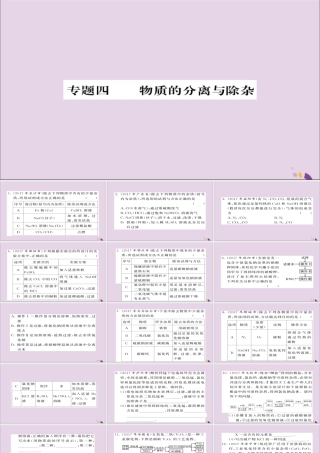 中考化学总复习 第二轮 专题训练 提升能力 专题四 物质的分离与除杂练习课件