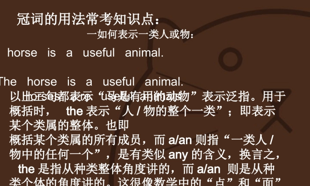 新课标 高考英语专题复习 冠词的用法常考知识点 试题