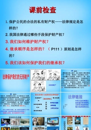 八年级政治上册(9.2 法律保护我们的无形财产)课件 鲁教版 课件