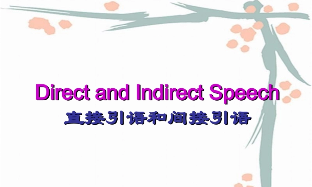DirectandIndirectSpeech