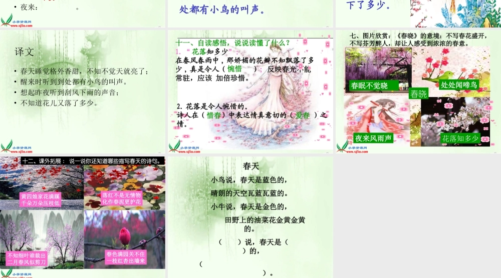 古诗两首_春晓》