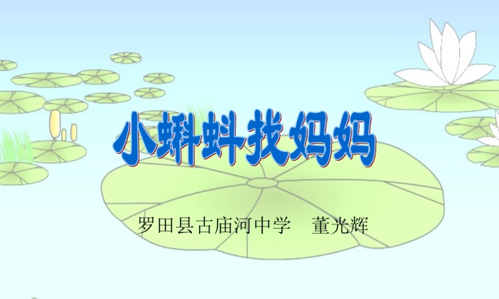 小学语文一年级下册《小蝌蚪找妈妈》