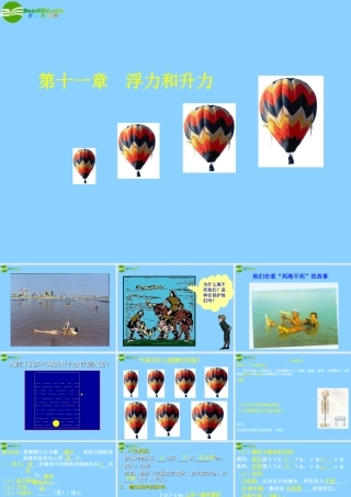 九年级物理上册 第十一章浮力与升力复习课件 沪粤版 课件