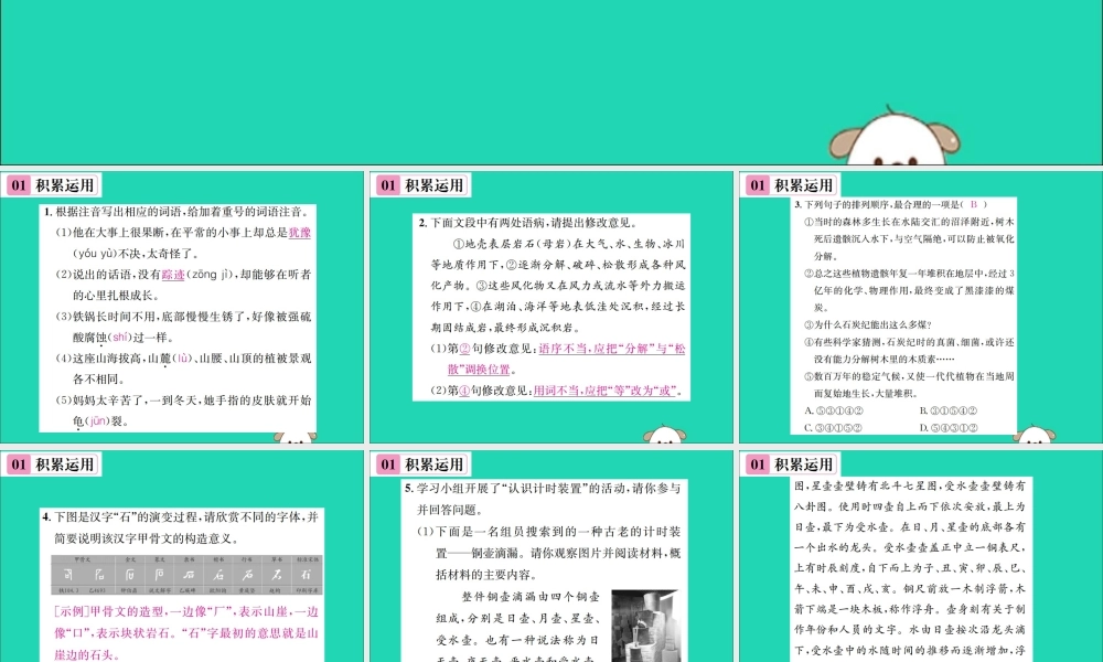 八年级语文下册 第二单元 8 时间的脚印课件 新人教版 课件