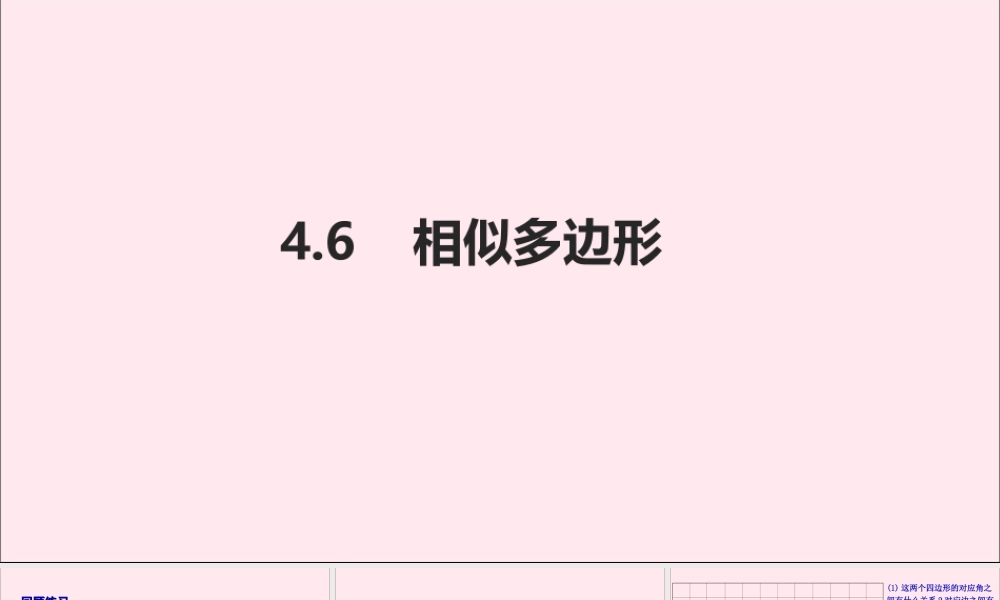 九年级数学上册 第4章 相似三角形 46 相似多边形课件(新版)浙教版 课件