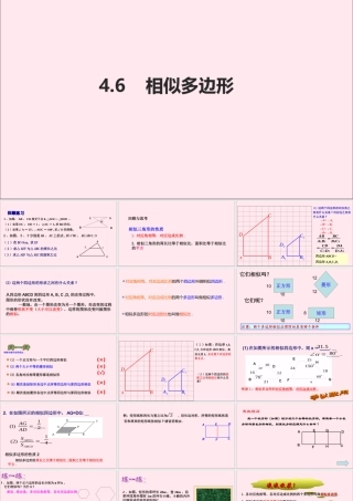 九年级数学上册 第4章 相似三角形 46 相似多边形课件(新版)浙教版 课件