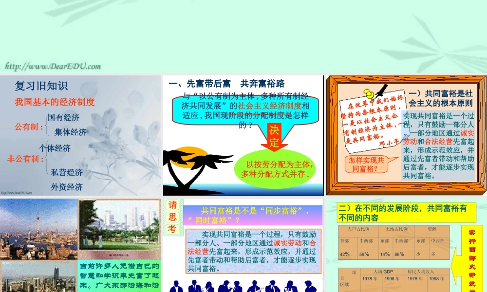 新课标 人教版初三政治走向共同富裕的道路 课件