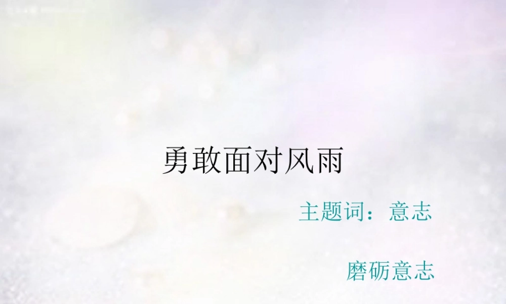八年级政治下册 2.2 勇敢面对风雨课件 北师大版 课件