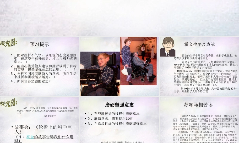 八年级政治下册 2.2 勇敢面对风雨课件 北师大版 课件