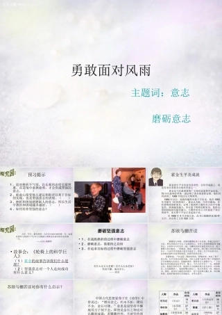 八年级政治下册 2.2 勇敢面对风雨课件 北师大版 课件
