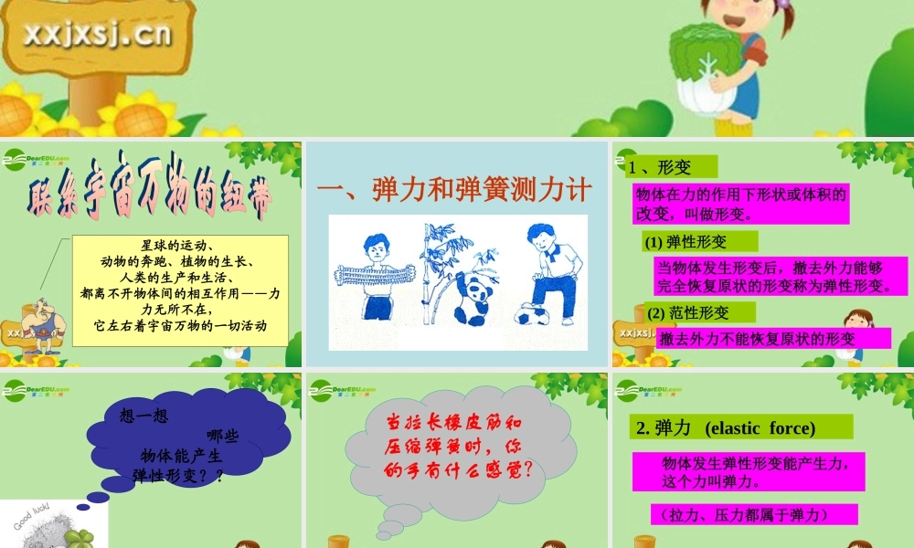 九年级物理 弹力 弹簧测力计课件人教新课标版 课件