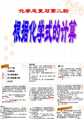 中考化学第二轮复习 化学式的计算 试题
