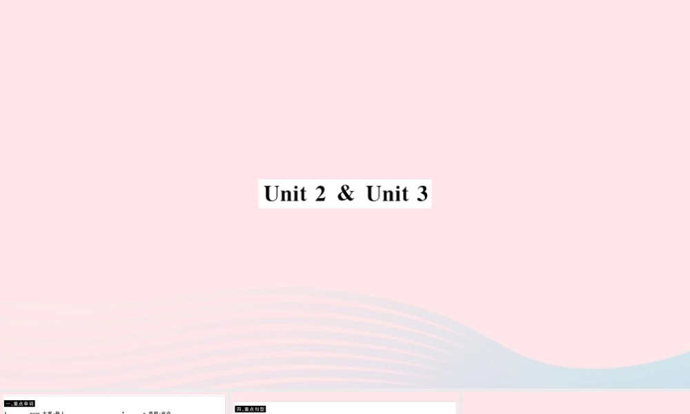 七年级英语上册 Module 1 My classmates Unit 2 Unit 3(小册子)课件 (新版)外研版 课件