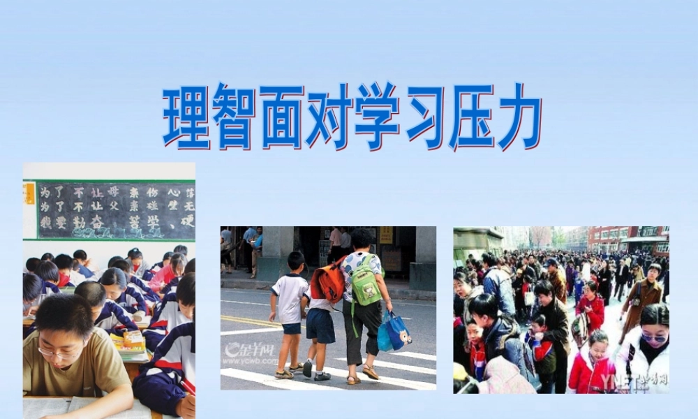 九年级政治 第十课第二节理智面对压力课件 人教新课标版 课件