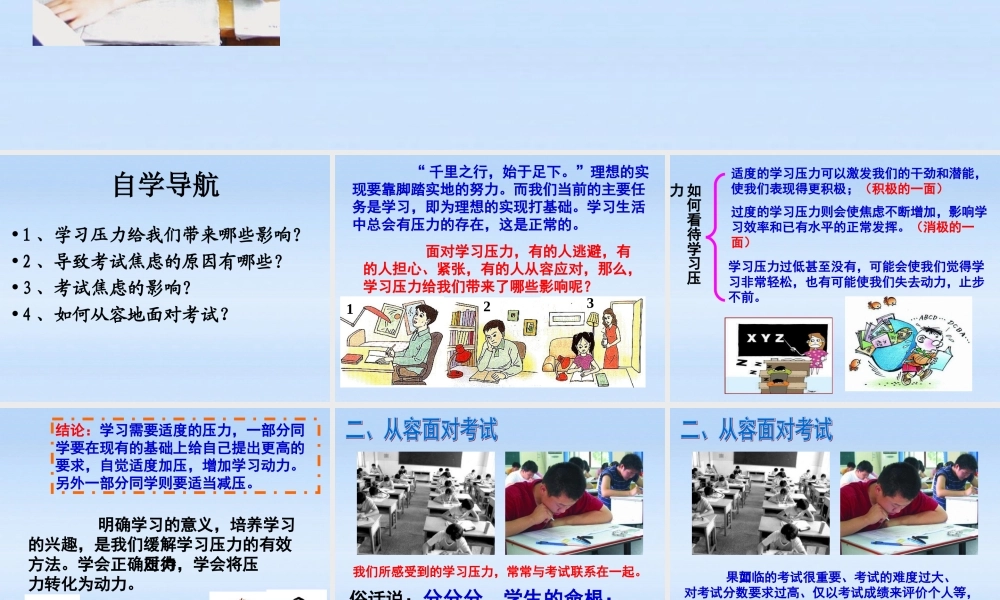 九年级政治 第十课第二节理智面对压力课件 人教新课标版 课件