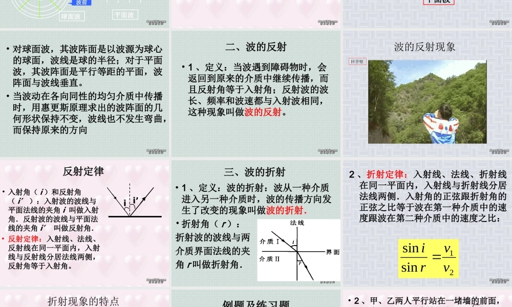广东省高二物理惠更斯原理课件 新课标 人教版 课件