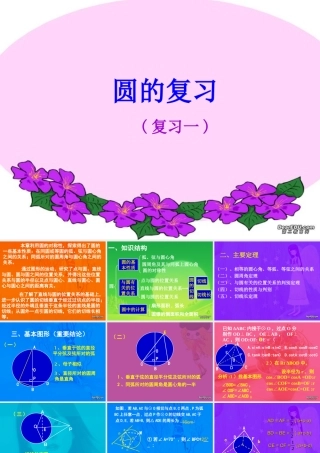 九年级数学圆全章复习 新课标 人教版 华东师大版 课件