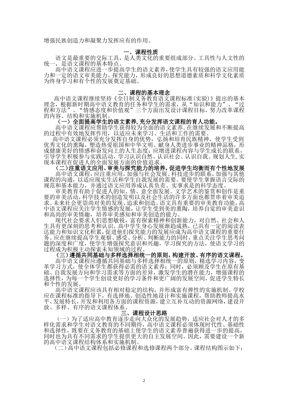 普通高中语文课程标准_第2页