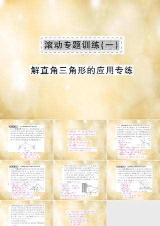 九年级数学下册 滚动专题训练(一) 解直角三角形的应用专练 (新版)北师大版 试题