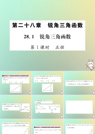 九年级数学下册 第二十八章 锐角三角函数 281 锐角三角函数 第1课时 正弦习题课件 (新版)新人教版 课件