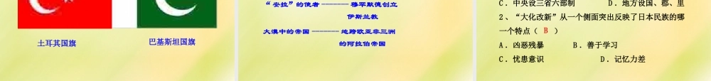 八年级历史下册 第四单元 人类祖先的基业 第19课  日出之国 与 新月之乡 课件 北师大版 课件
