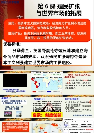 必修2第六课殖民扩张与世界市场的拓展